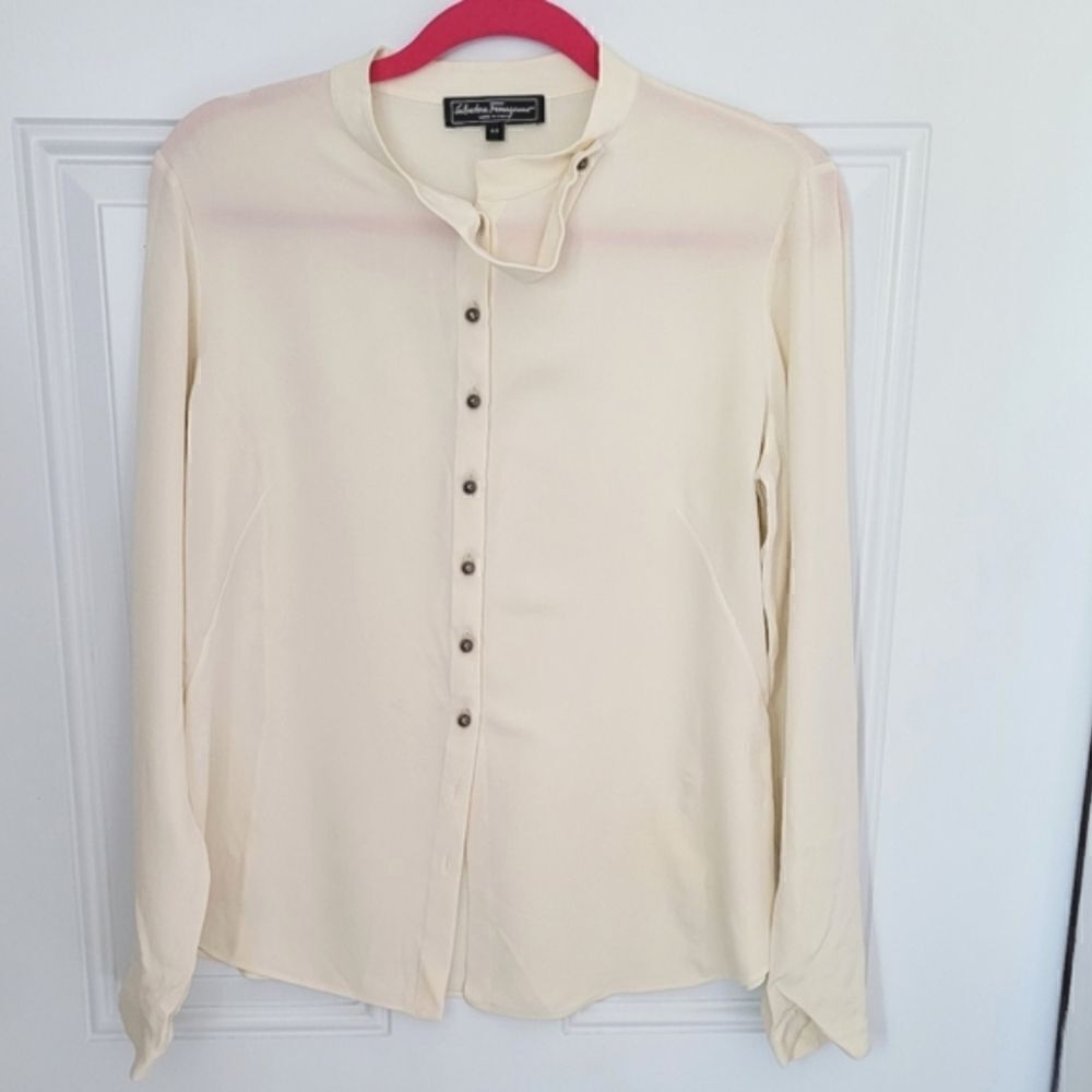 Salvatore Ferragamosilk Button-Down Blouse Size 44/Medium